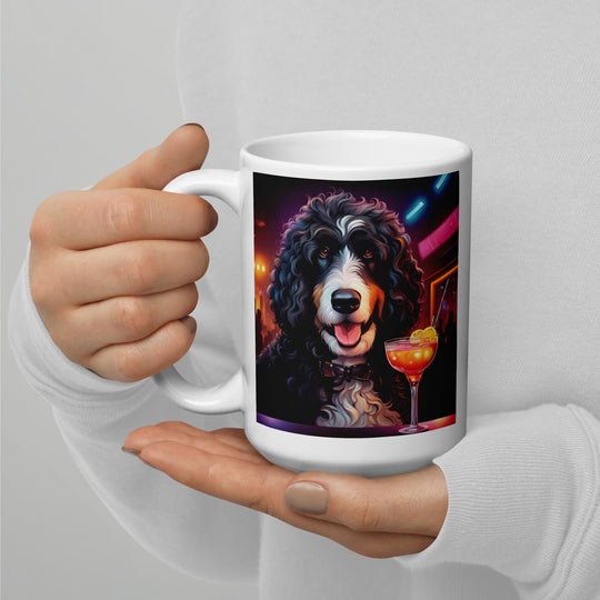 Bernedoodle General- White glossy mug v12