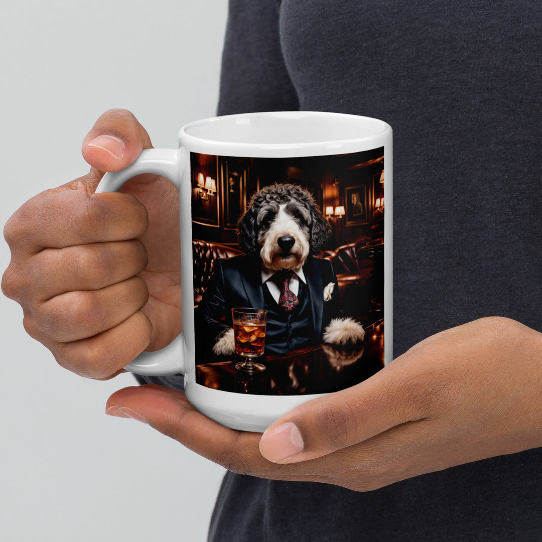 Bernedoodle General- White glossy mug v13