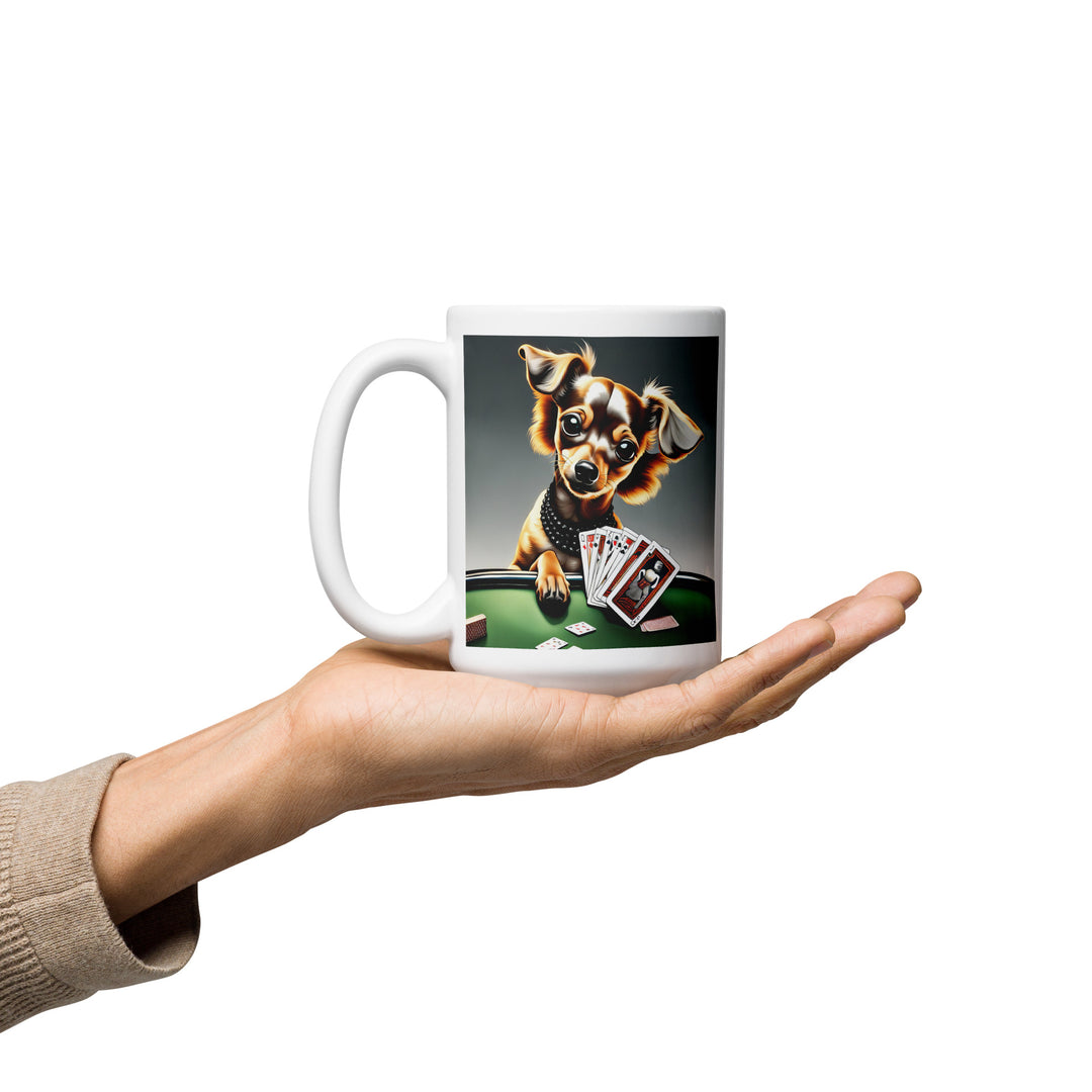 Chiweenie General- White glossy mug v11