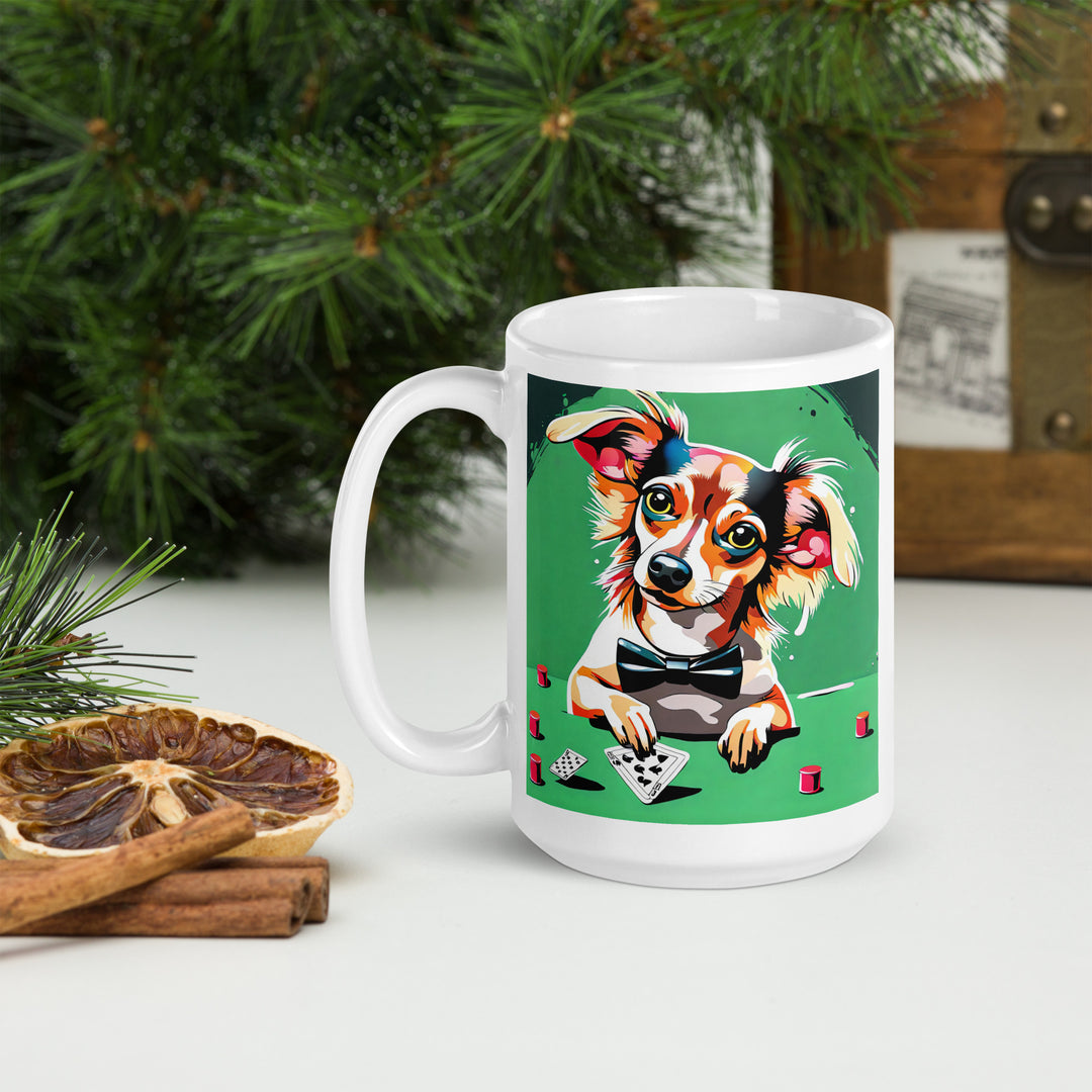 Chiweenie General- White glossy mug v17