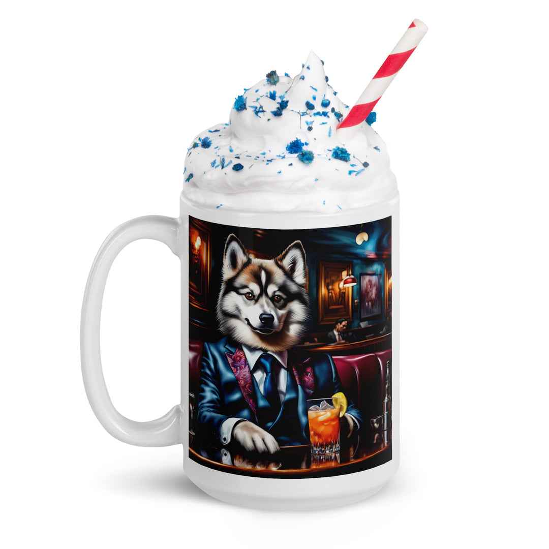 Pomsky General- White glossy mug v11