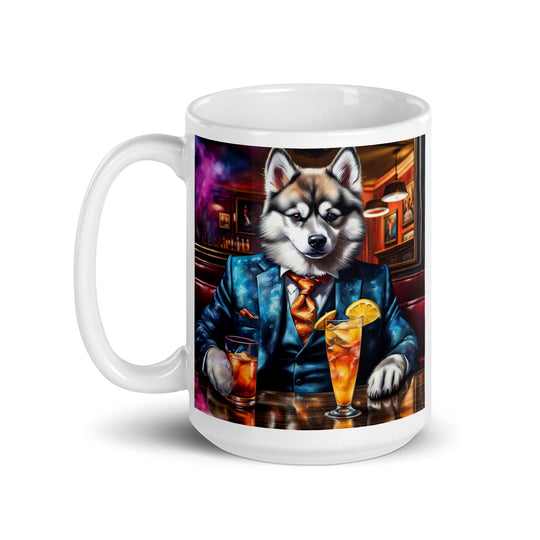 Pomsky General- White glossy mug v13