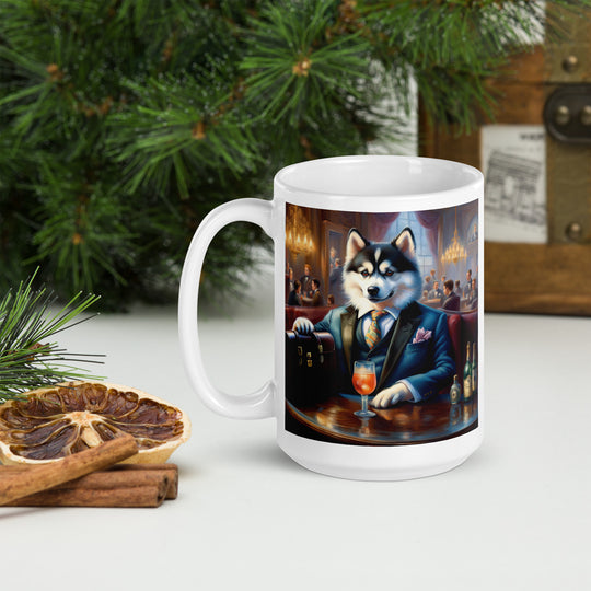 Pomsky General- White glossy mug v15