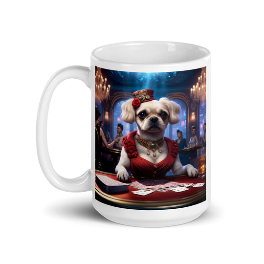 Pugapoo General- White glossy mug