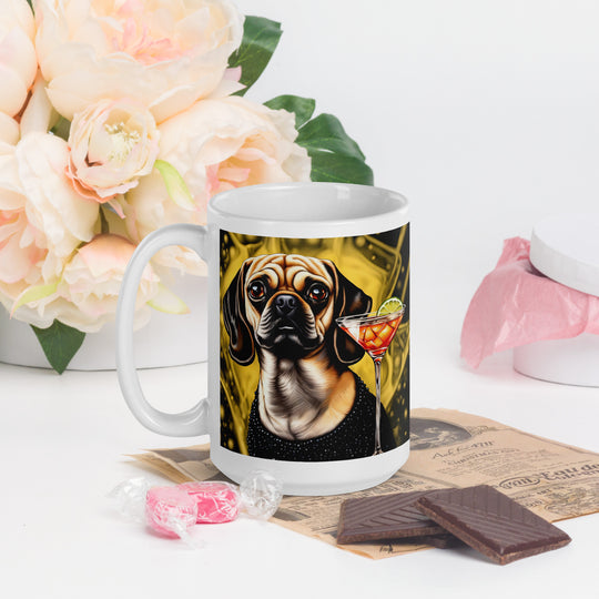 Puggle General- White glossy mug v11