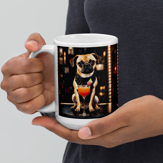 Puggle General- White glossy mug v13