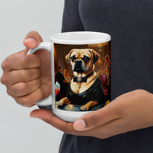 Puggle General- White glossy mug v16