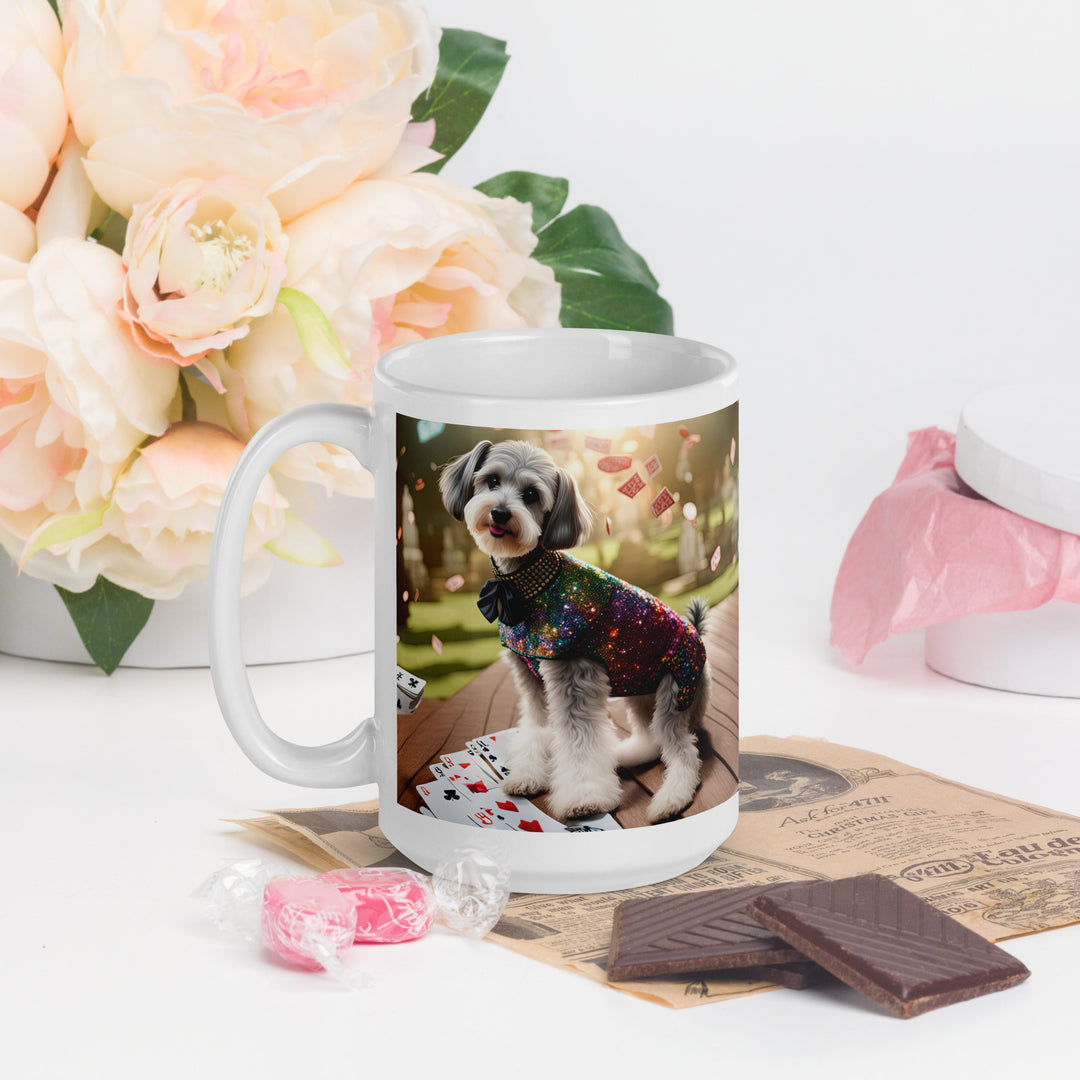 Schnoodle Golfer- White glossy mug v2