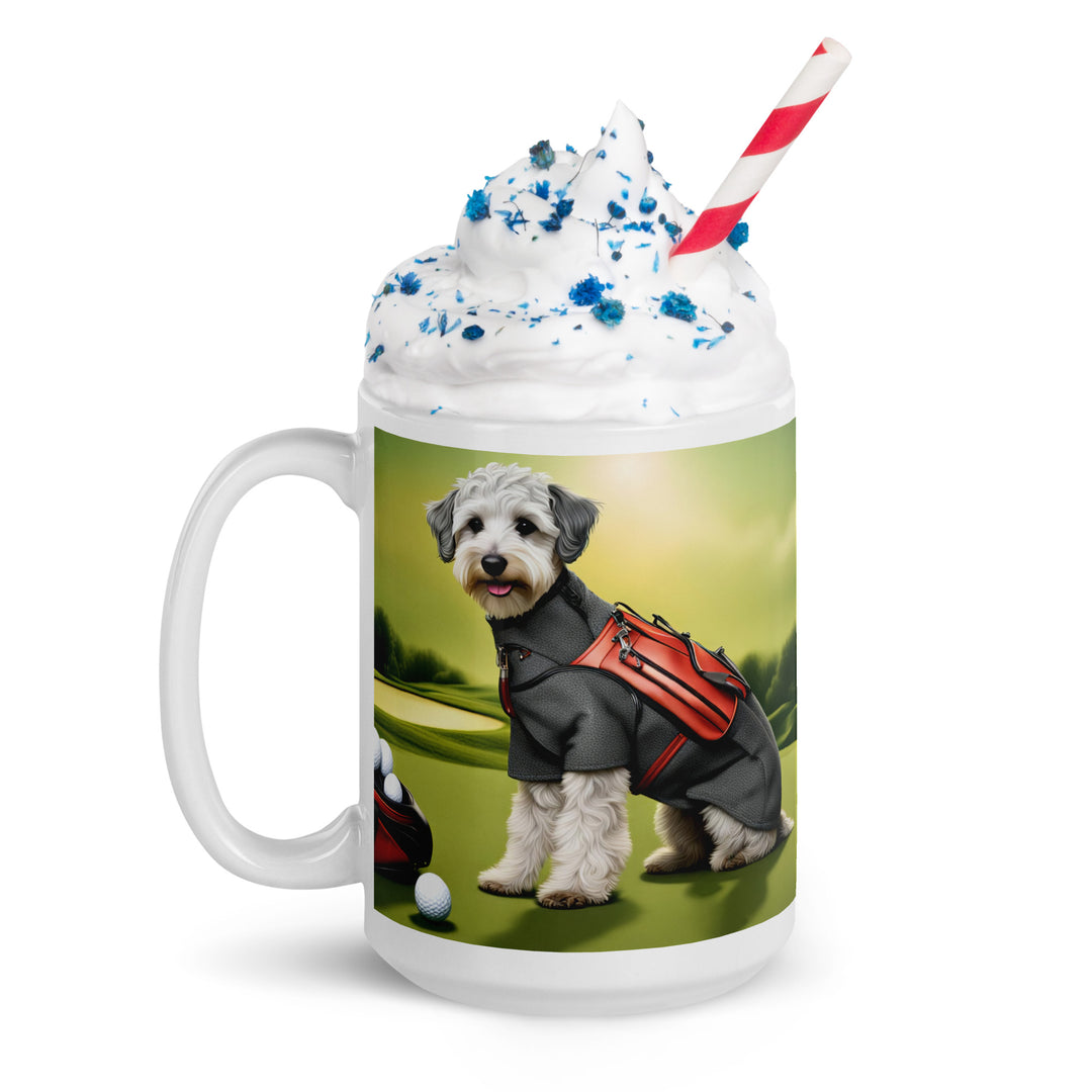 Schnoodle Golfer- White glossy mug v6