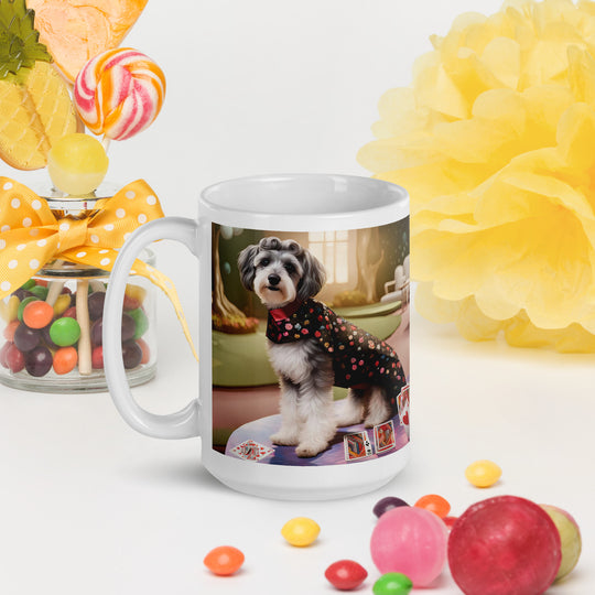 Schnoodle Golfer- White glossy mug v7