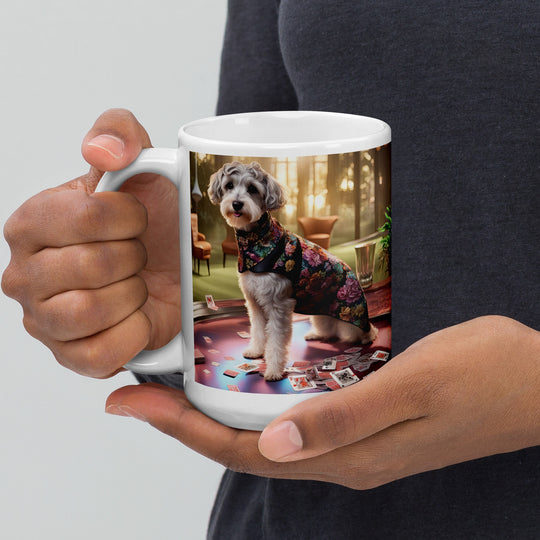 Schnoodle Golfer- White glossy mug v8