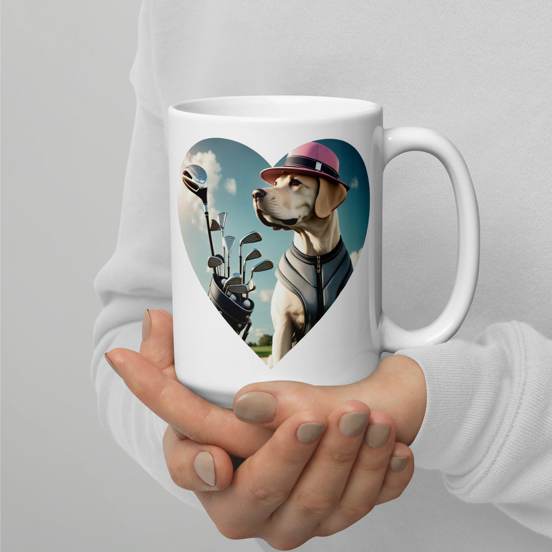 White glossy mug-Labrador Retriever V6