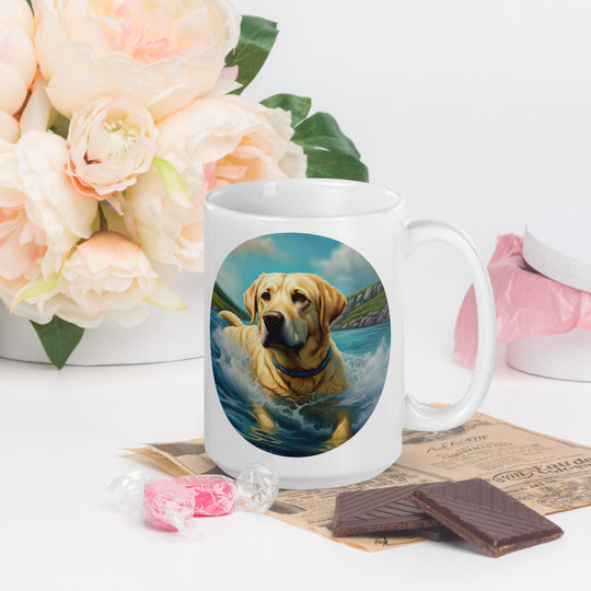 White glossy mug-Labrador Retriever V7