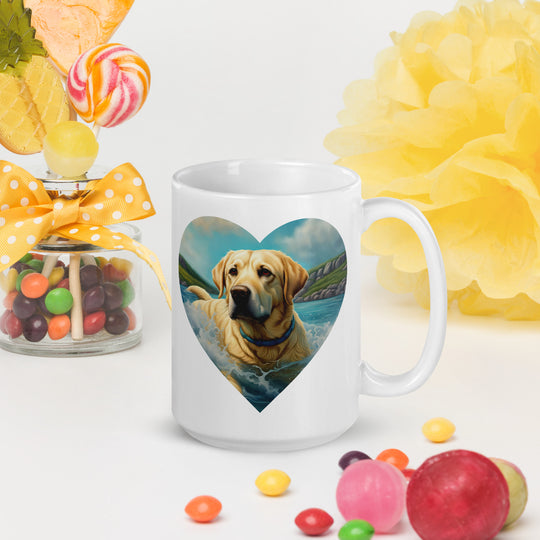White glossy mug-Labrador Retriever V8