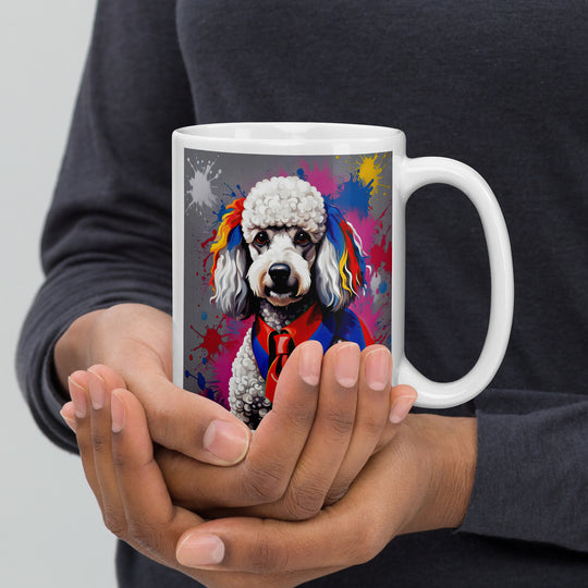 Poodle- White glossy mug