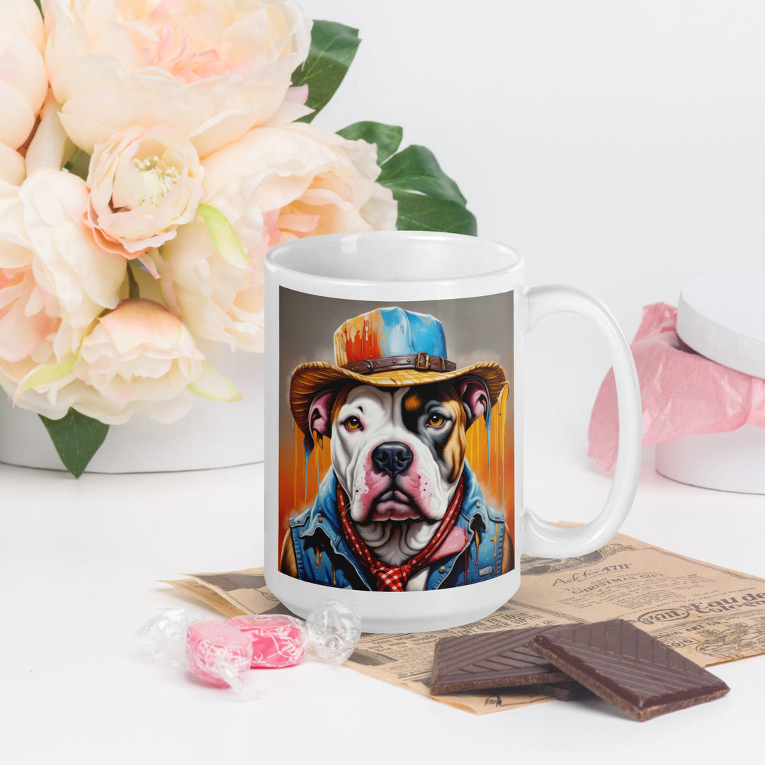 American Bulldog- White glossy mug v2