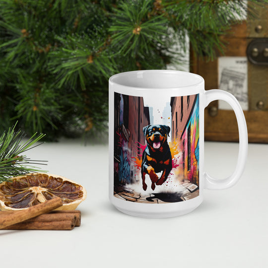 Rottweiler- White glossy mug v5