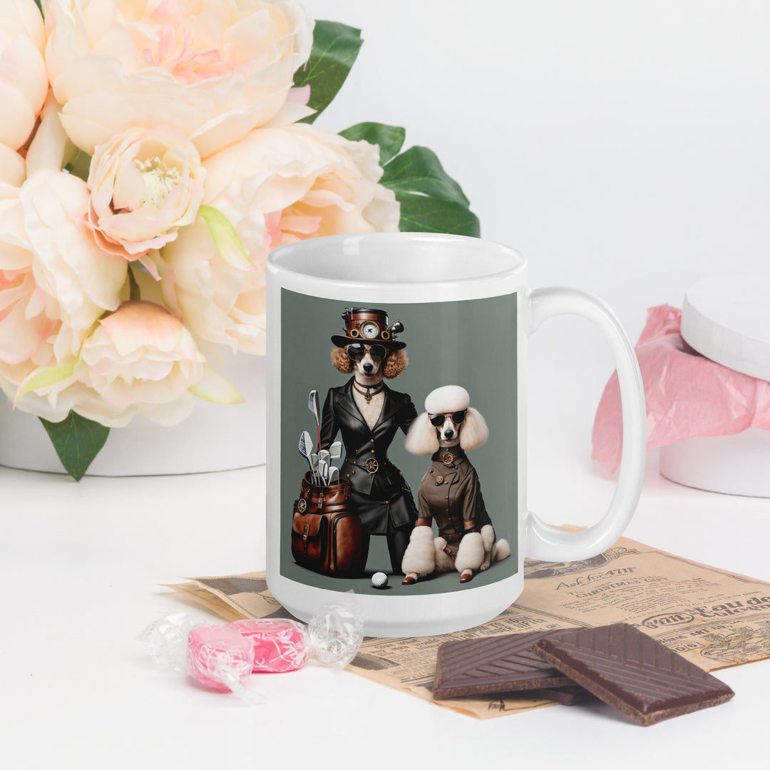 Poodle Golfer- Enamel Mug v5