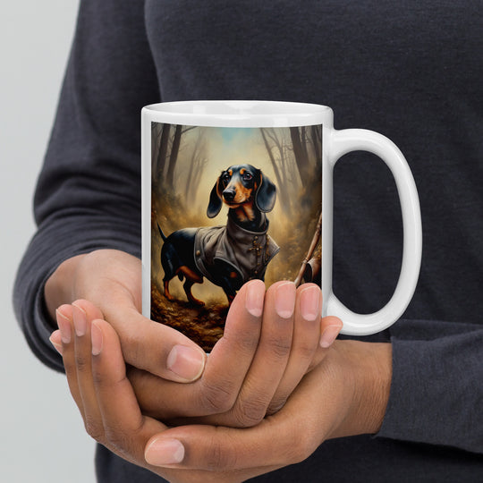 Dachshund- White glossy mug v5