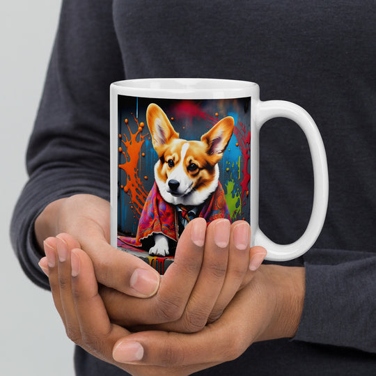 Pembroke Welsh Corgi- White glossy mug v3