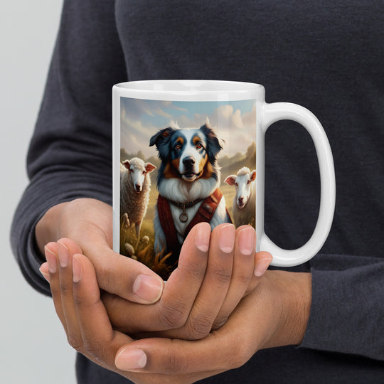 Australian Shepherd- White glossy mug v4