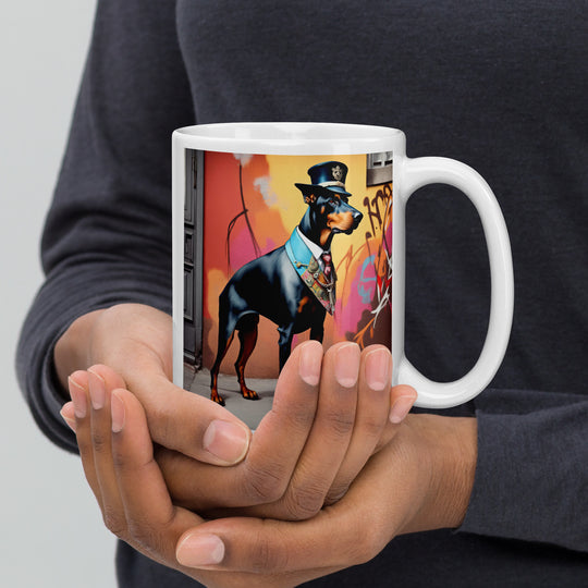 Doberman Pinscher- White glossy mug