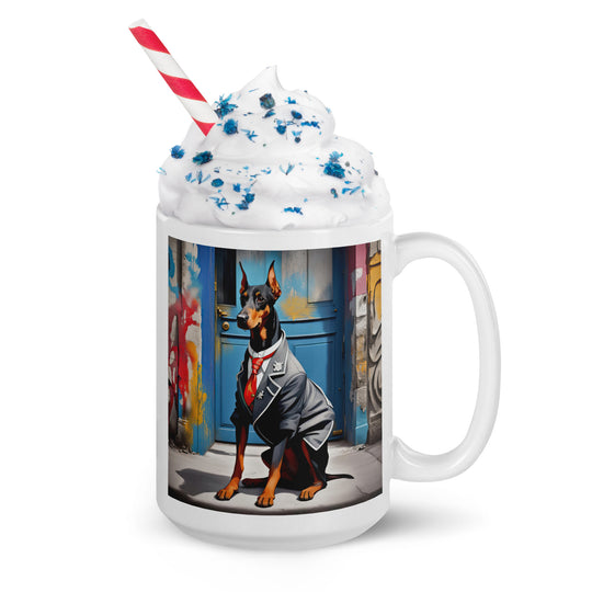 Doberman Pinscher- White glossy mug v5