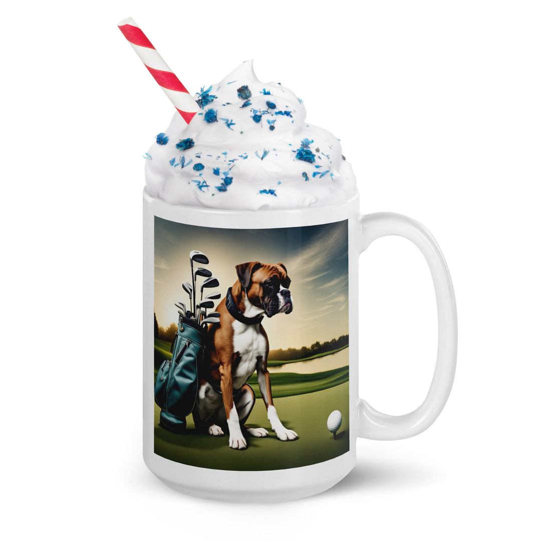 Boxer Golfer- White glossy mug v3