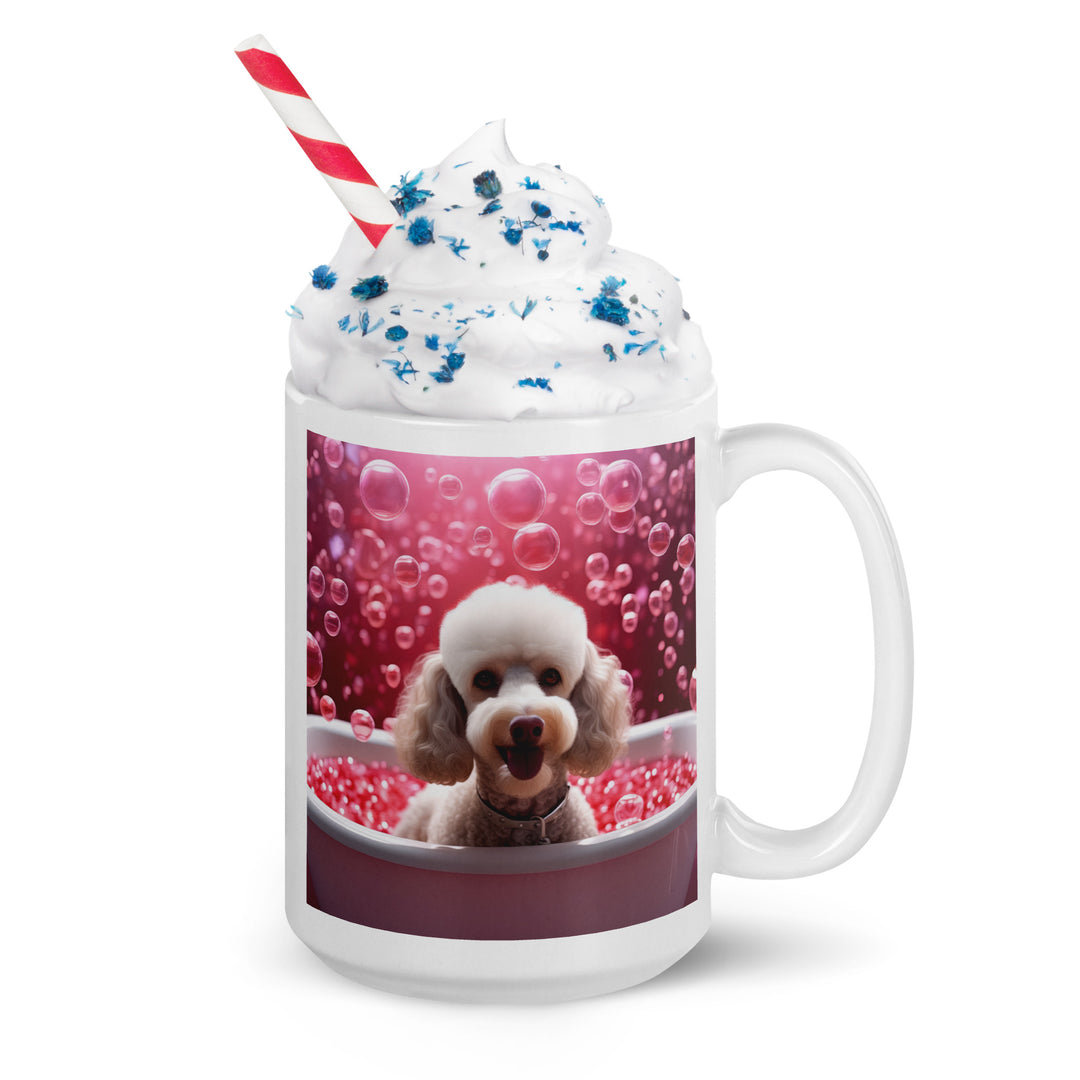 Poodle Romantic- White glossy mug