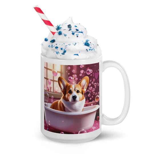 Pembroke Welsh Corgi Romantic- White glossy mug