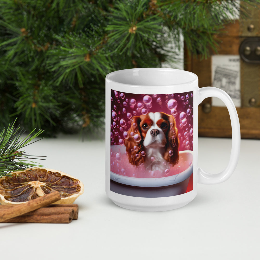 Cavalier King Charles Spaniel Romantic- White glossy mug