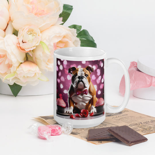 Bulldog Romantic- White glossy mug v2