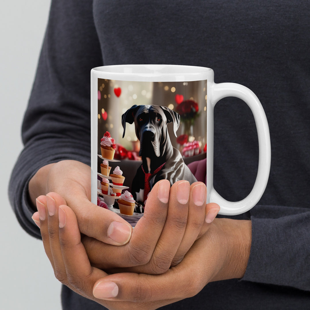 Great Dane Romantic- White glossy mug v2