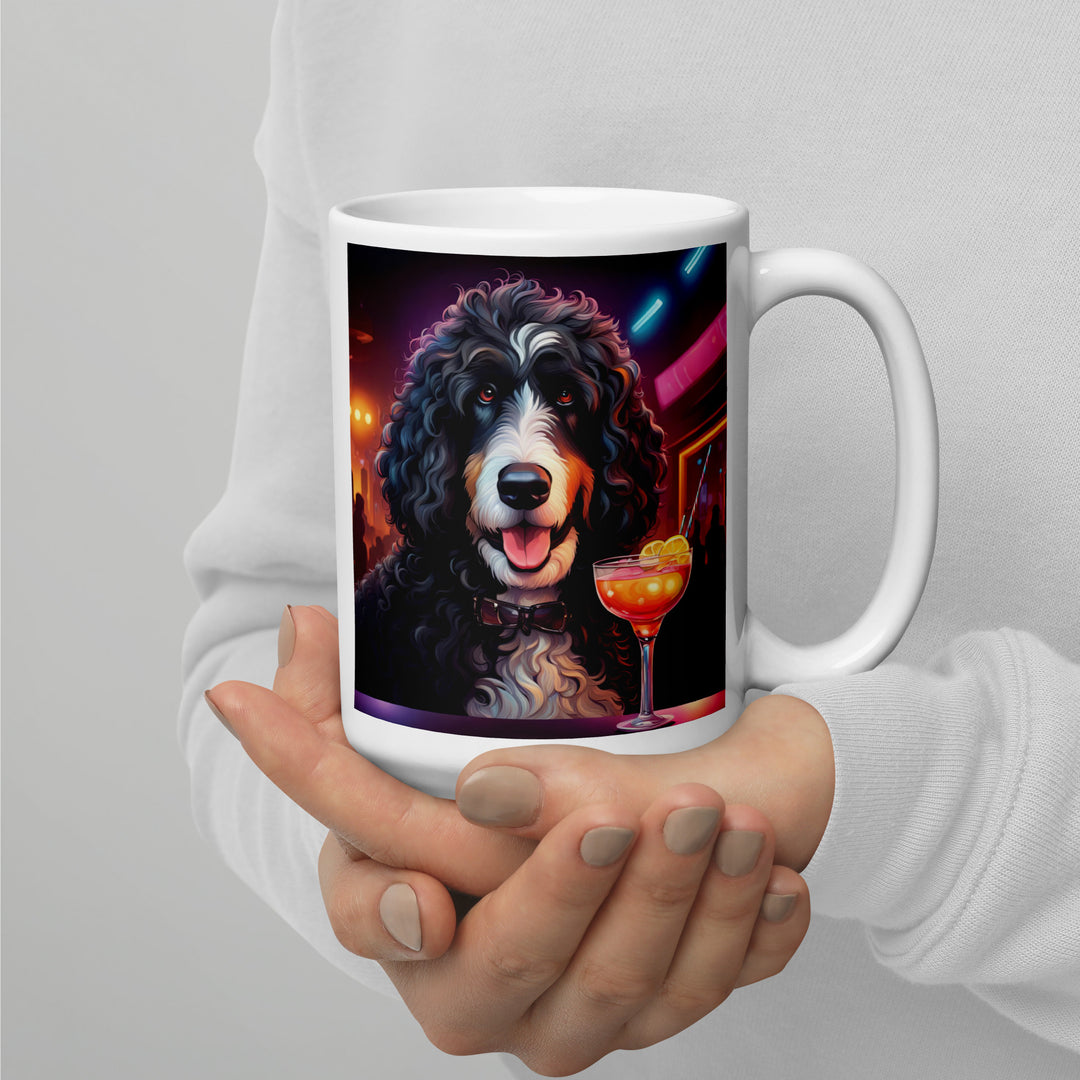 Bernedoodle General- White glossy mug v12