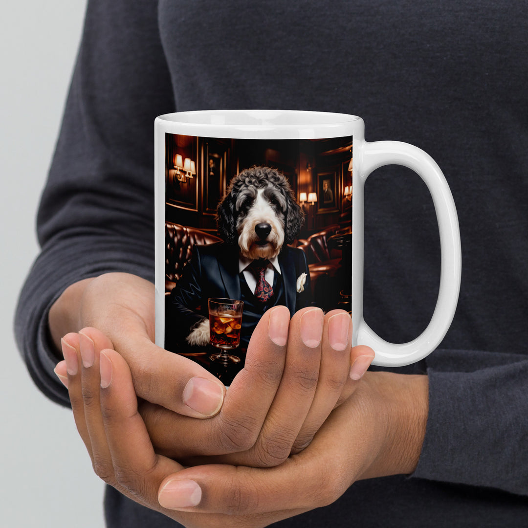 Bernedoodle General- White glossy mug v13