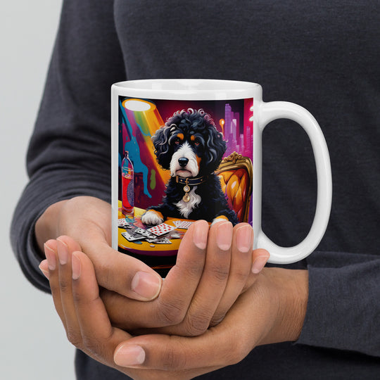 Bernedoodle General- White glossy mug v14