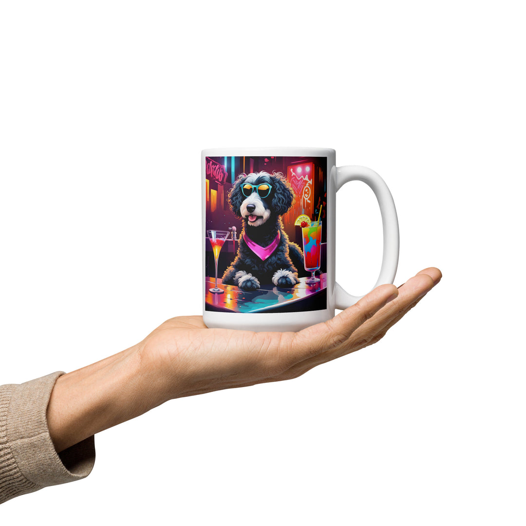 Bernedoodle General- White glossy mug v17