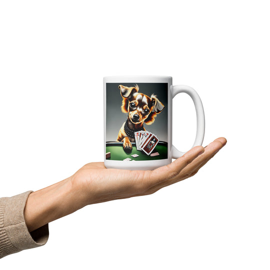 Chiweenie General- White glossy mug v11