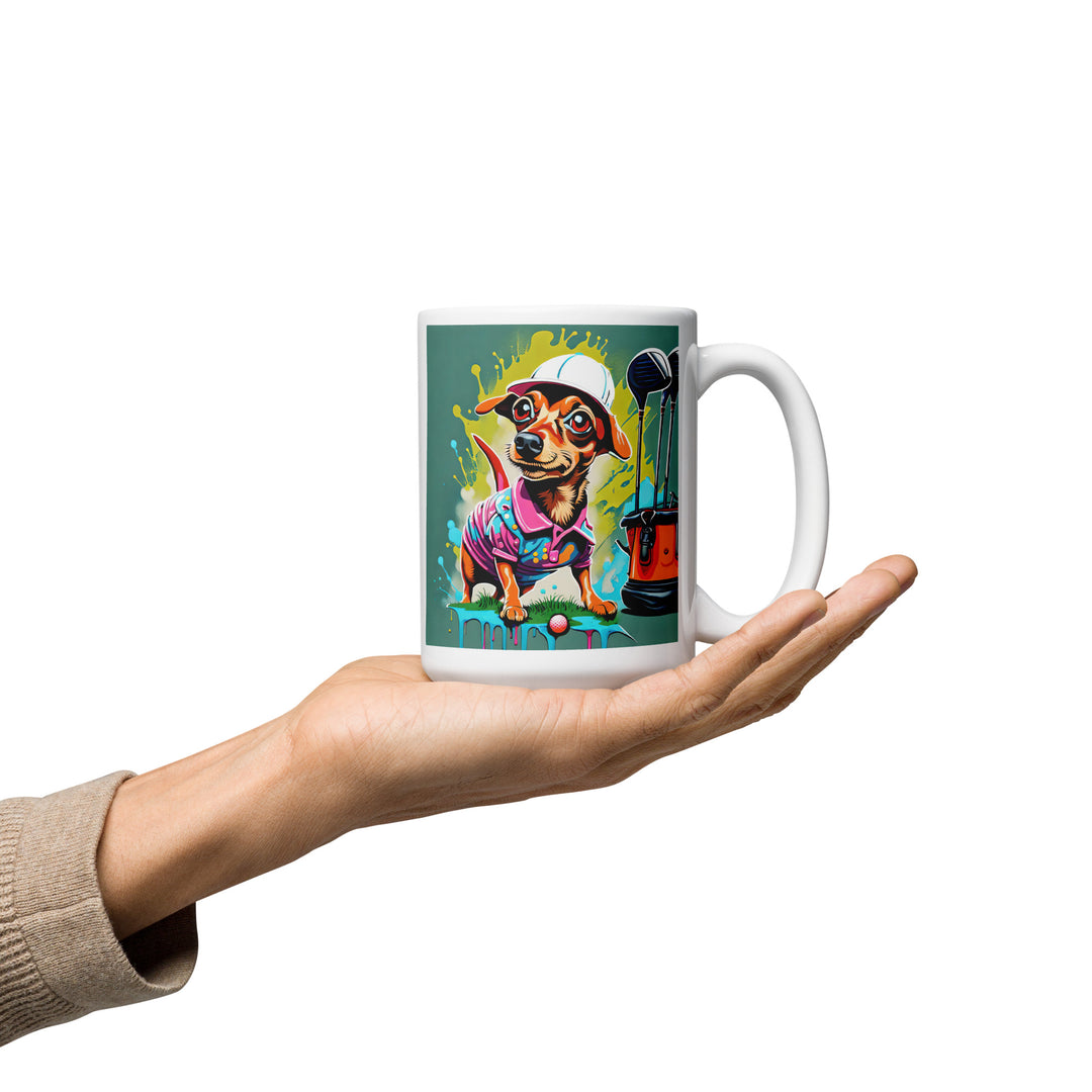 Chiweenie General- White glossy mug v12