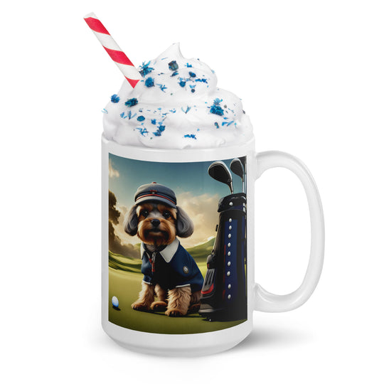 Pekapoo Golfer- White glossy mug v6