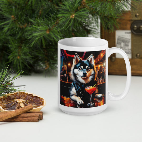 Pomsky General- White glossy mug v2