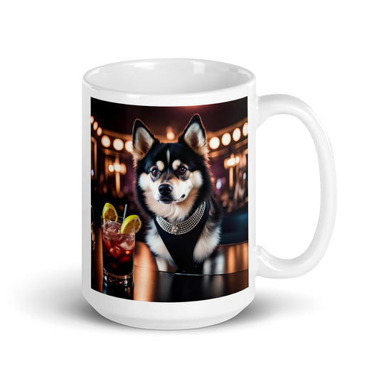 Pomsky General- White glossy mug v3