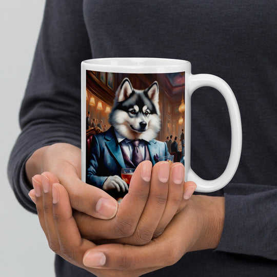 Pomsky General- White glossy mug v8