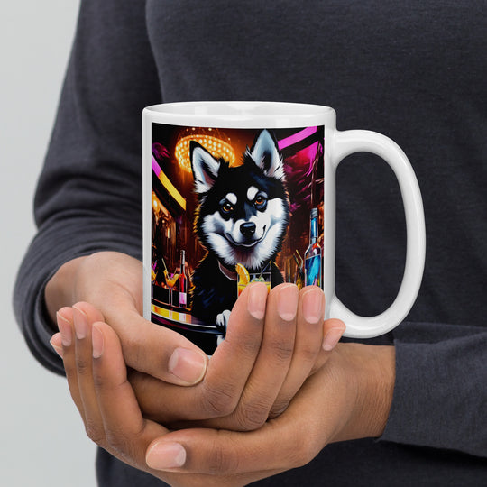 Pomsky General- White glossy mug v9