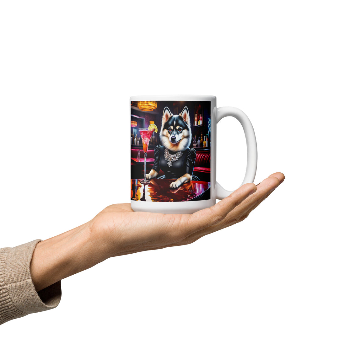 Pomsky General- White glossy mug v10