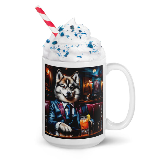 Pomsky General- White glossy mug v11