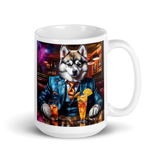 Pomsky General- White glossy mug v13