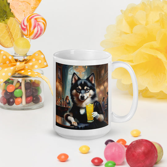 Pomsky General- White glossy mug v14