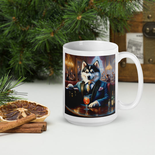 Pomsky General- White glossy mug v15