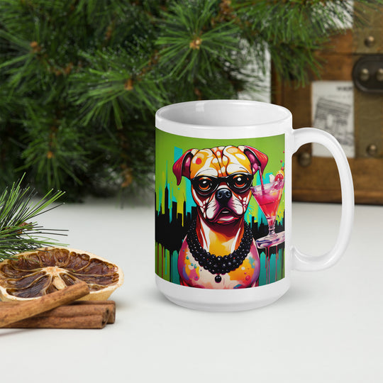 Puggle General- White glossy mug v8